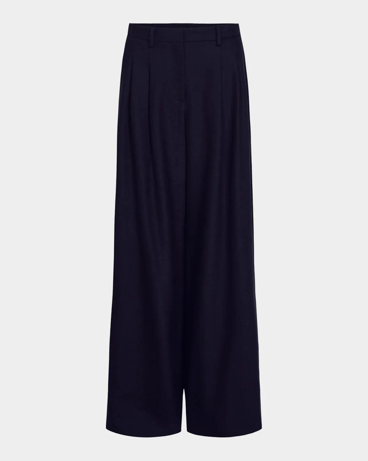 TWP Avery Wool-Silk Blend Wide-Leg Pants