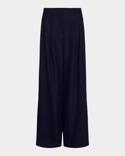TWP Avery Wool-Silk Blend Wide-Leg Pants