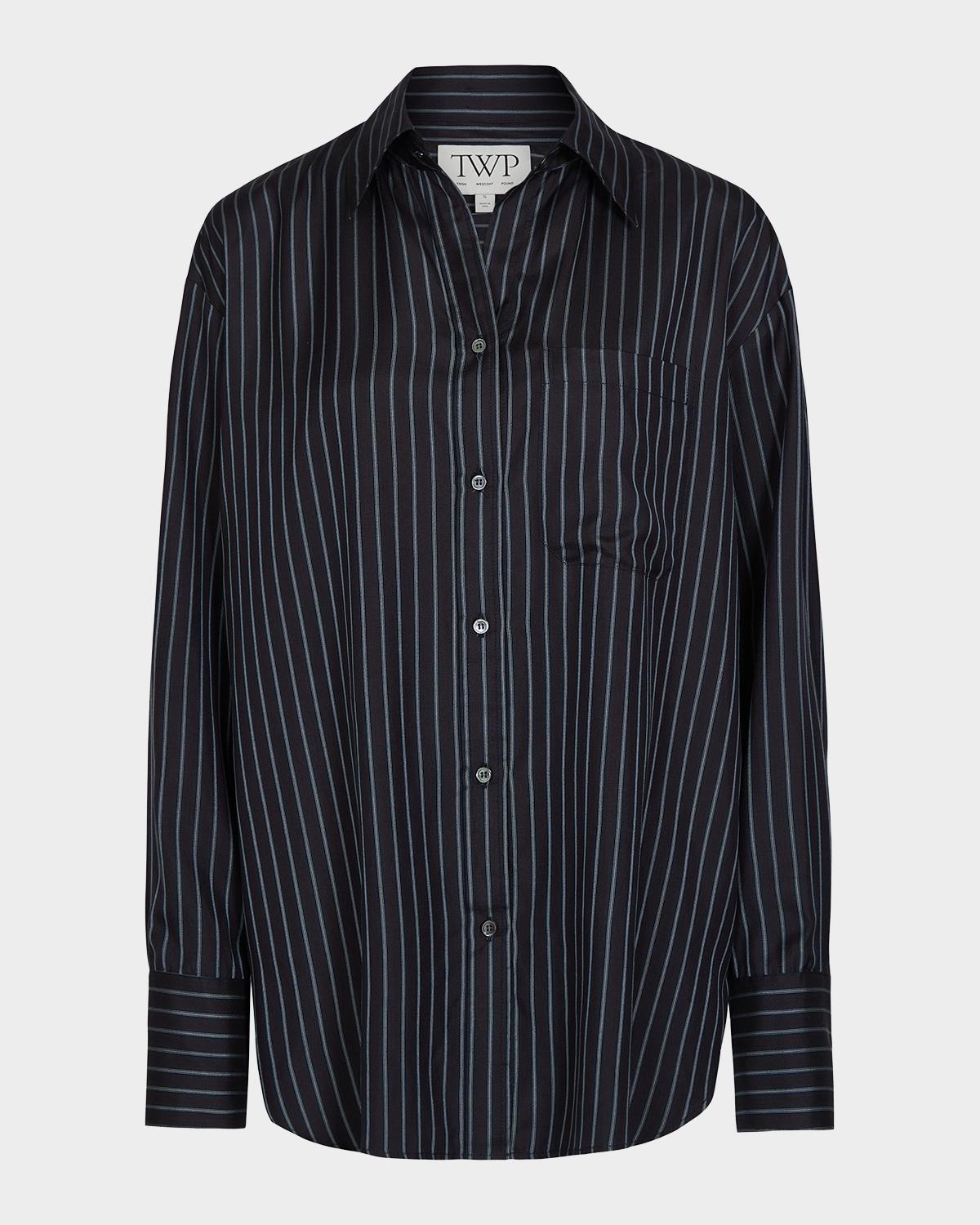 TWP Big Joe Striped Silk Shirt