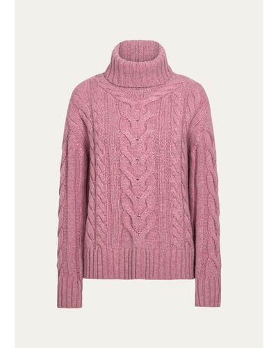 TWP Cashmere Turtleneck Cable-Knit Sweater