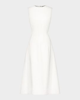 TWP Crewneck Linen-Blend Midi Dress