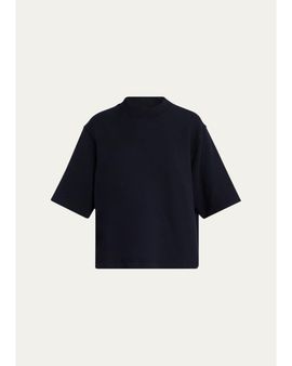 TWP Cropped Mock-Neck T-Shirt