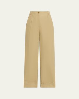 TWP Delilah Wide-Leg Twill Pants