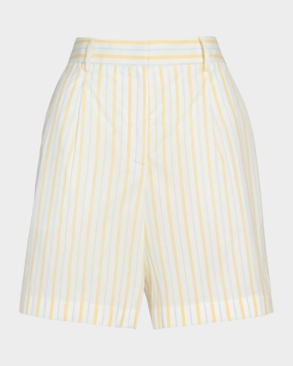TWP Henry St. Striped Cotton Wide-Leg Shorts