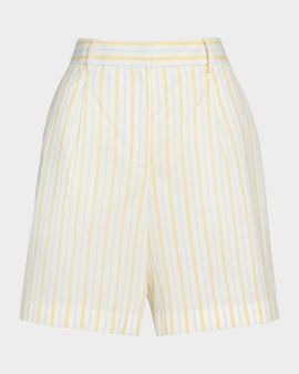 TWP Henry St. Striped Cotton Wide-Leg Shorts