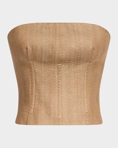 TWP Jillian Chevron Linen-Blend Bustier
