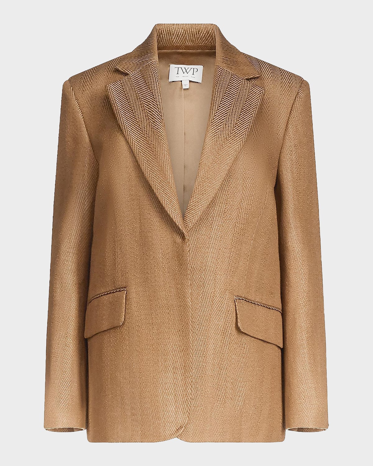 TWP Jillian Herringbone Linen-Blend Blazer