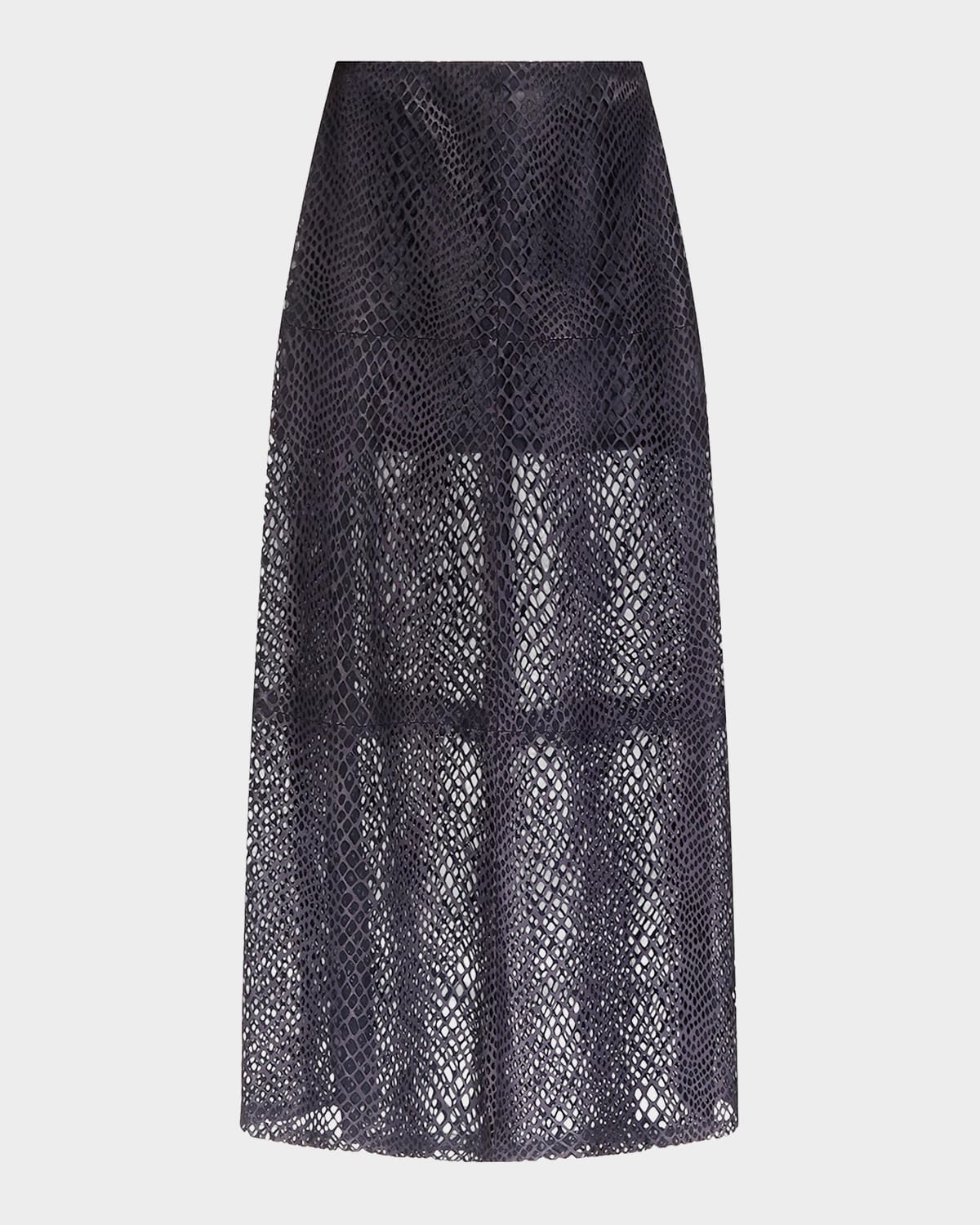 TWP Leather A-Line Midi Skirt