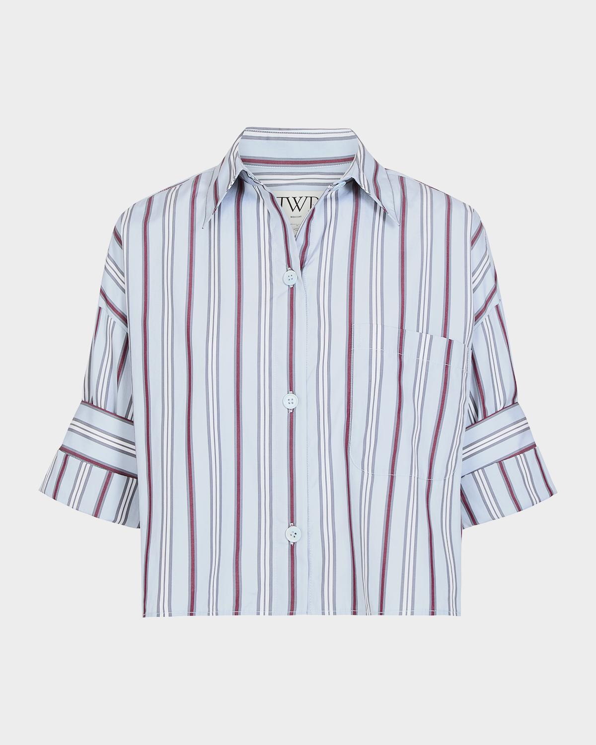 TWP Next Ex Cropped Cotton Poplin Shirt