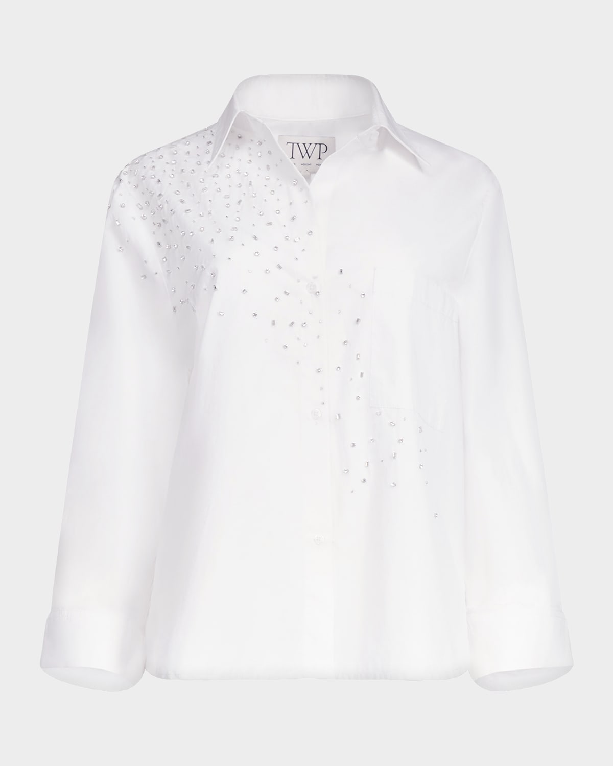 TWP Next Morning Embellished Button-Front Shirt