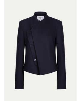 TWP Oli Asymmetric Wool-Blend Blazer