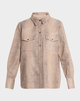 TWP Ranchers Daughter Embossed Python Leather Shirt