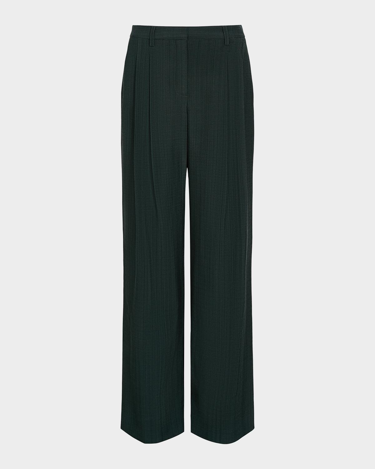 TWP Sulli Textured Pleated Straight-Leg Pants