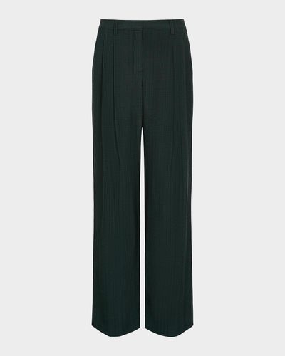 TWP Sulli Textured Pleated Straight-Leg Pants