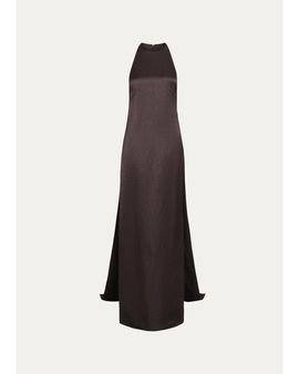 TWP T-Back Silk A-Line Train-Back Gown