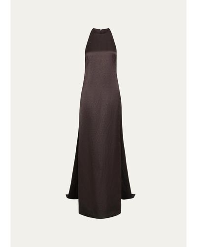 TWP T-Back Silk A-Line Train-Back Gown