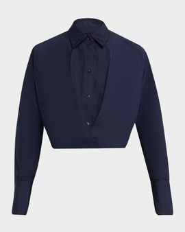 TWP Taken Cropped Cotton Poplin Top
