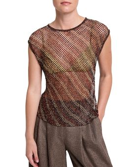 Twp Twp Beaded Net Mesh Top