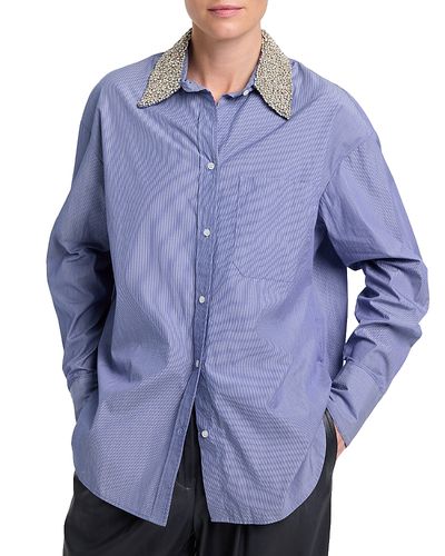 Twp Twp Big Joe Embellished Collar Cotton Shirt