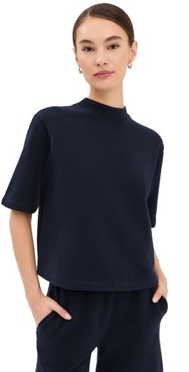 TWP TWP Cropped Mock Neck Tee Midnight