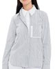 TWP TWP Double Layer Boyfriend Shirt White/Navy Multi - 1