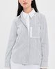 TWP TWP Double Layer Boyfriend Shirt White/Navy Multi - 2