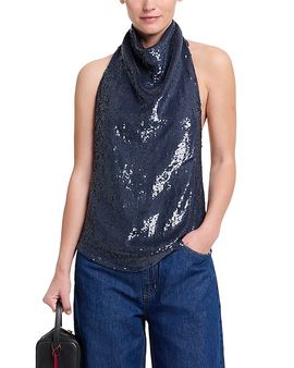 Twp Twp Friday Night Halter Sequin Top
