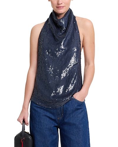 Twp Twp Friday Night Halter Sequin Top