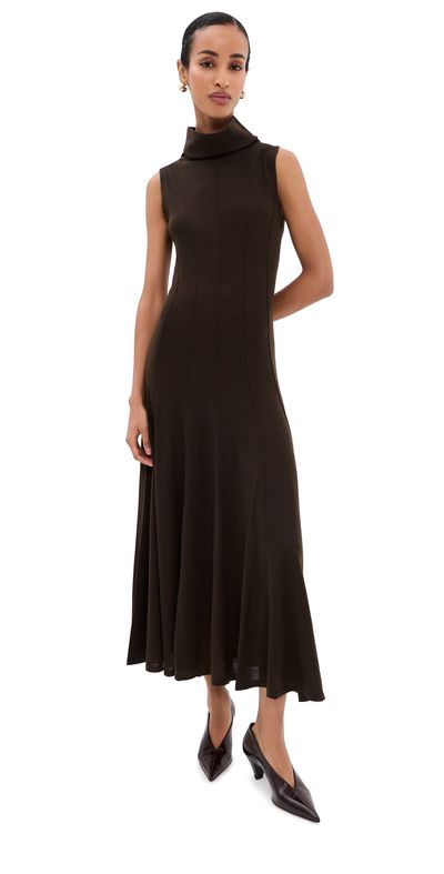 TWP TWP Funnel Neck Sleeveless Wool Dress After Dark