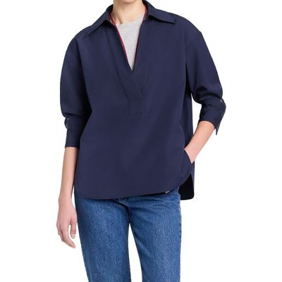 TWP TWP Long Sleeve Woven Johnny Collar Top
