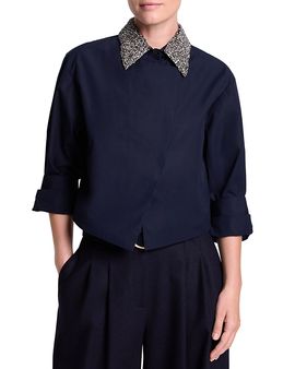 Twp Twp New Chapter Crystal Collar Cotton Top