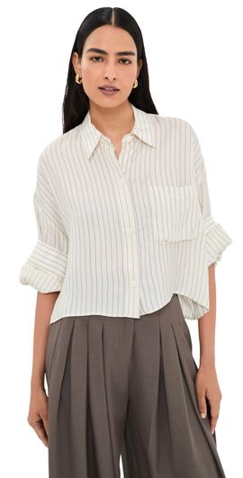 TWP TWP Next Ex Button Down Shirt Ivory / Blue
