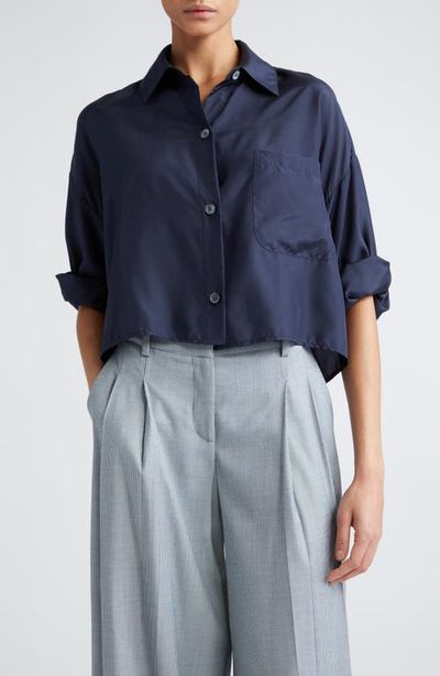 TWP TWP Next Ex Crop Silk Button-Up Shirt