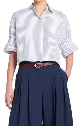 TWP TWP Next Ex Stripe Crop Shirt