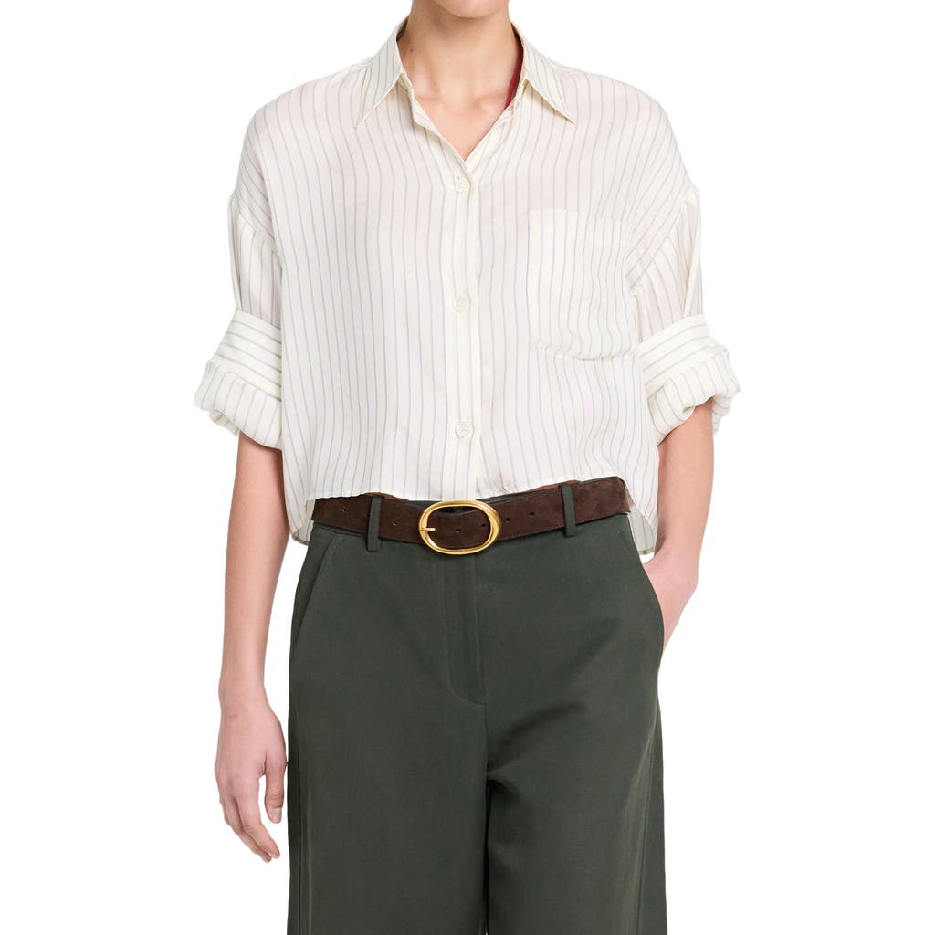TWP TWP Next Ex Striped Viscose & Silk Shirt