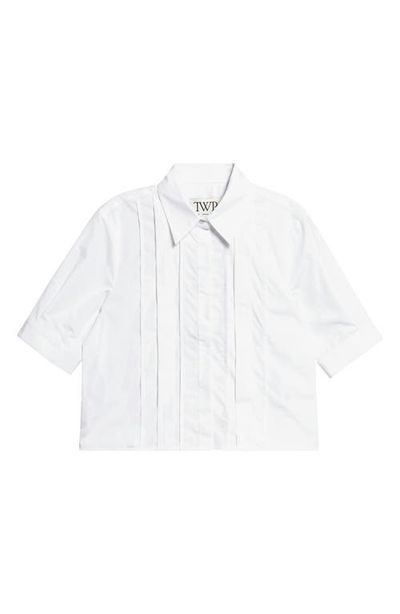 TWP TWP Pintuck Hidden Placket Crop Top