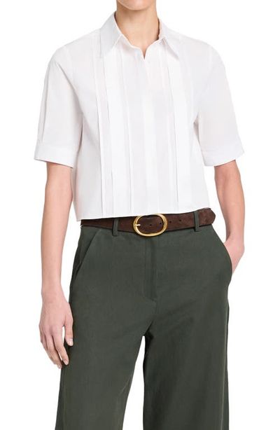 TWP TWP Short Lived Pleated Placket Top