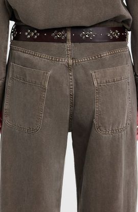 TWP TWP Song Sung Blue Leather Straight Leg Jeans