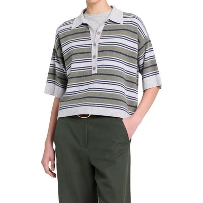 TWP TWP Striped SS Polo Sweater