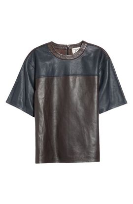 TWP TWP Two-Tone Leather T-Shirt