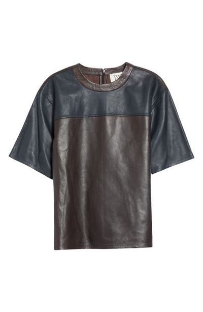 TWP TWP Two-Tone Leather T-Shirt