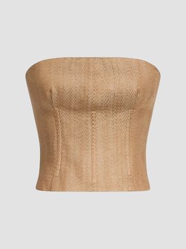 TWP TWP Women's Jillian Herringbone Linen-Blend Bustier