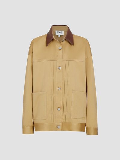 Twp Women's Barn Contrast-Collar Cotton Jacket