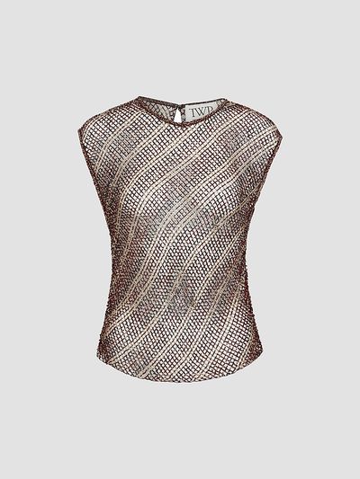 TWP Women's Beaded Net Tank