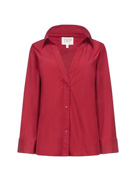 TWP Women's Deep V-Neck Relaxed Shirt