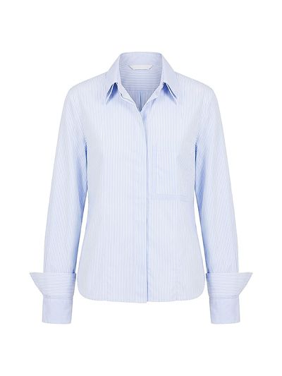 TWP Women's Double Layer Cotton Button-Front Shirt