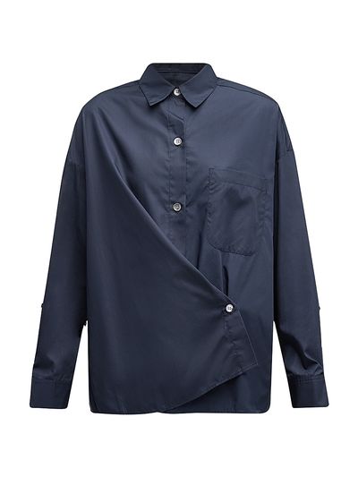 TWP Women's Earl Foldover Button-Front Shirt