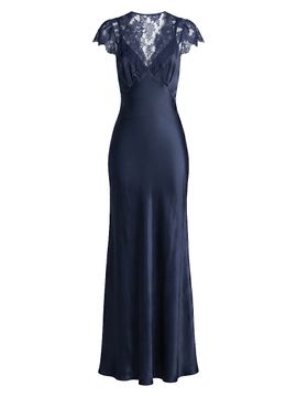 TWP Women's Floral Laced Silk-Blend Column Gown