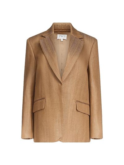 TWP Women's Jillian Herringbone Linen-Blend Blazer