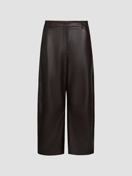TWP Women's Leather Slouchy Boyfriend Trousers